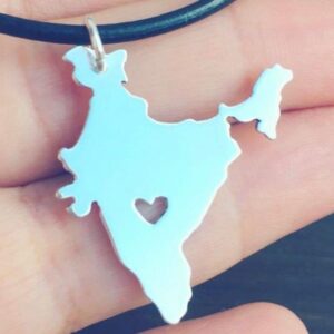 silver india map necklace