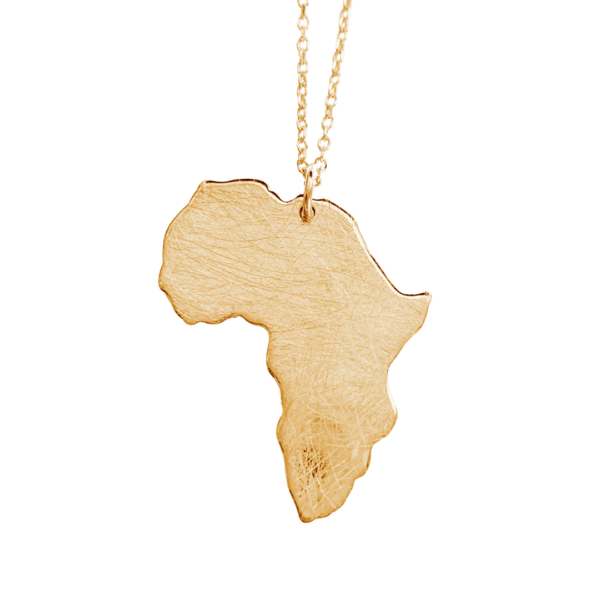 Gold Africa Necklace Textured Handmade By Africandreamland